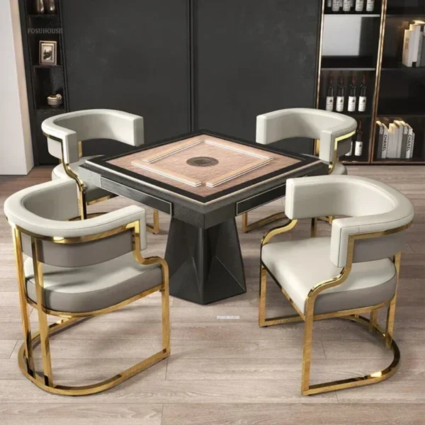 Italian golden Dining Chairs wrought Iron Backrest Armchair Kitchen Modern Dining Room Furniture Home Bedroom Salon Makeup Chair - Image 3