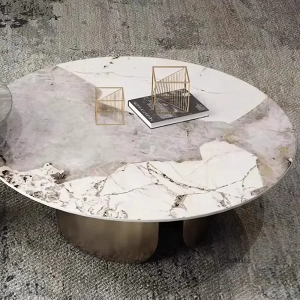 Hall Designer Decorative Coffee Table European Marble Pattern Coffee Tables Light Luxury Home Furniture High-end Side Table - Image 5
