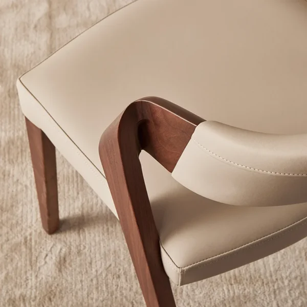 Nordic High-end Light Luxury Ash Wood Dining Chair Wabi-sabi Style Chair Designer Structure Armchair Restaurant Backrest Chair - Image 3