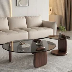 Glass Round Table, Multi-colour Size Set, Tea Table Coffee Table, High Temperature Resistance, Easy To Clean, Office Cafe Home