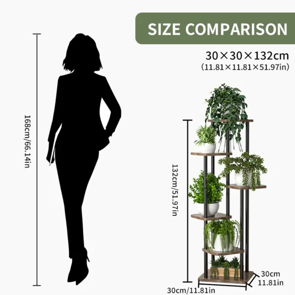 Plant Stand Stand For Flowers Wooden Storage Shelf 4/5/6 Tier Flower Shelf Planter Rack Indoor Display Stand Multiple Flower Pot - Image 3