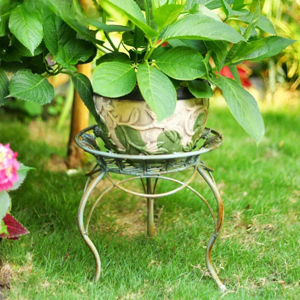 2 Tier Plant Stand Planter Storage Shelf Decor Floor Flower Pot Holder Fashion European Style for Home Entryway Garden Bedroom - Image 2