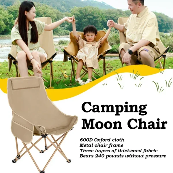 Beach Foldable Chair For Fishing Garden Outdoor Camping Chair Folding Angle Adjustment Relax Chair Portable Leisure Lounge - Image 2