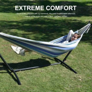 2 Person Hammock Double Hammock Double Hammock Tropical 450lb Capacity Hammock with Stand Polyester End Strings Carry Bag