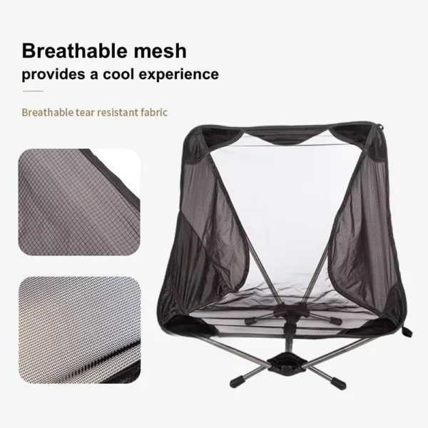Ultra-light portable folding ground beach chair net seat summer hiking backpack hiking chair - Image 3