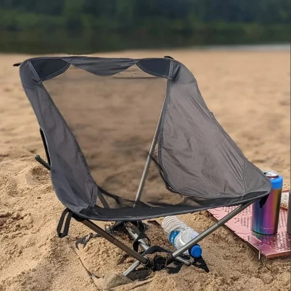 Ultra-light portable folding ground beach chair net seat summer hiking backpack hiking chair - Image 4