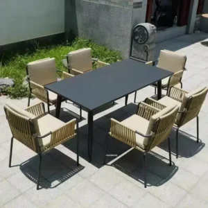 Simple Outdoor Garden Furniture Sets Nordic patio furniture Modern Sunscreen Waterproof Rattan Chair Set Garden and Terrace Set