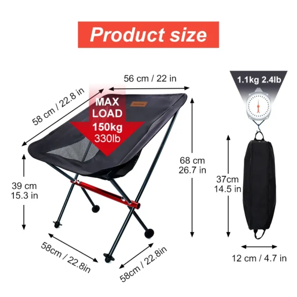 PACOONE Outdoor Portable Camping Chair Oxford Cloth Folding Lengthen Seat for Fishing BBQ Picnic Beach Ultralight Chairs New - Image 4