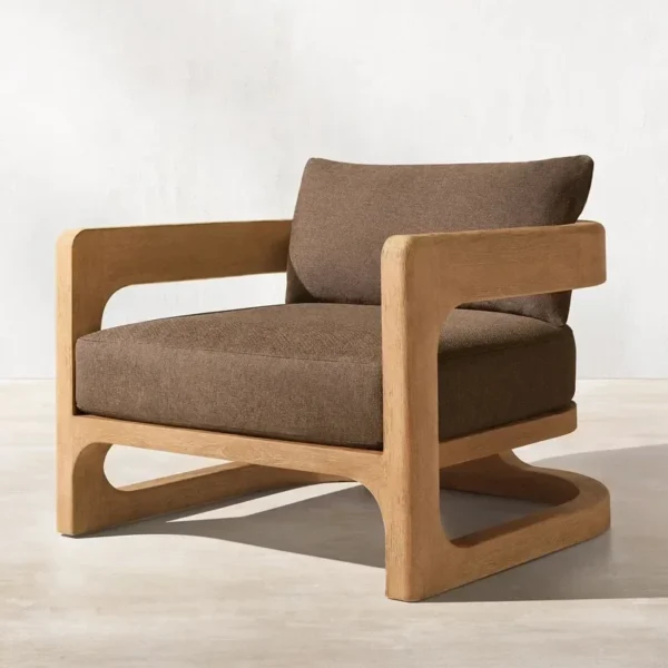Outdoor leisure teak garden sofa combination teak balcony Nordic outdoor vintage log furniture - Image 3