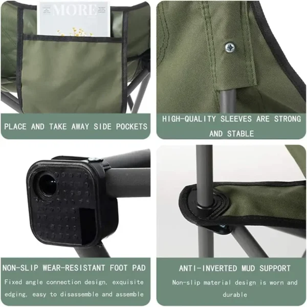 Beach Foldable Chair For Fishing Garden Outdoor Camping Chair Folding Angle Adjustment Relax Chair Portable Leisure Lounge - Image 5