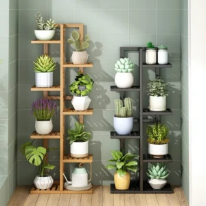 Plant Stand Indoor Bamboo Patio Shelf for Multiple Plants Corner Tall Flower Holders for Garden Living Room Balcony Bedroom