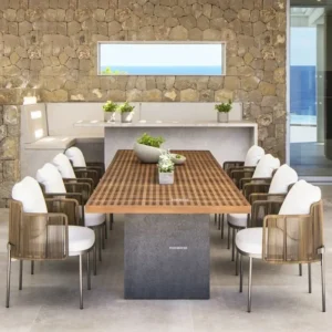 Open-air Garden Balcony Outdoor Chairs Villa Wooden Dining Table and Chairs Garden Furniture Sets Outdoor Patio Table and Chair