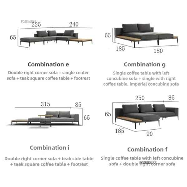 Modern Rattan Solid Wood Sofa Outdoor Open-air Garden Courtyard Waterproof Minimalist Leisure Terrace Furniture Combination Y - Image 5