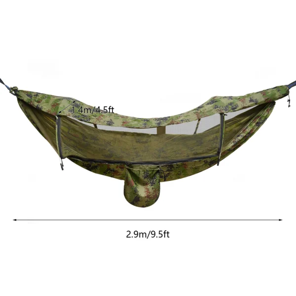 Portable Camping Hammock Anti-mosquito and Anti-Sun Camping Hammock 200kg/440.9lbs Load 2.9*1.4m - Image 2
