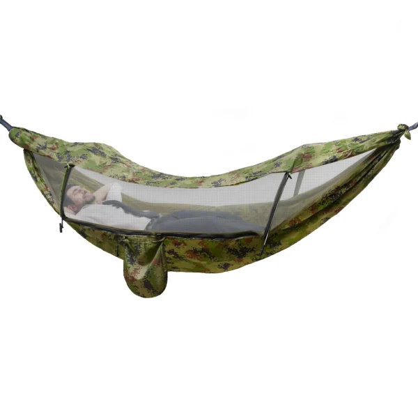 Portable Camping Hammock Anti-mosquito and Anti-Sun Camping Hammock 200kg/440.9lbs Load 2.9*1.4m - Image 5