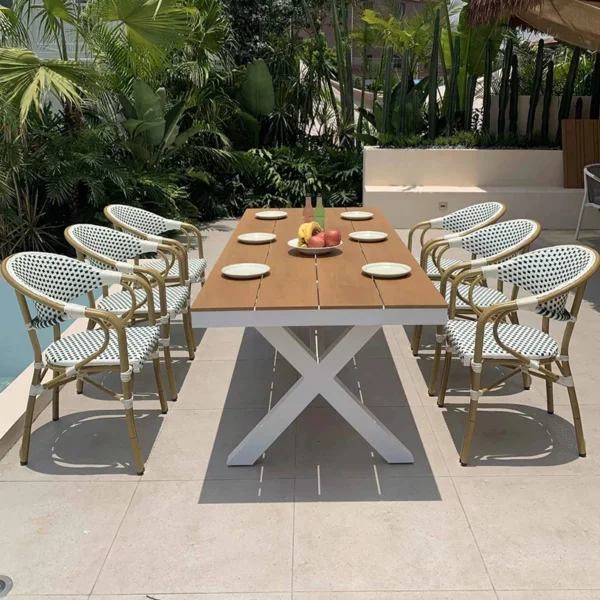 Juecheng Coffee Rattan Chair Outdoor Furniture Patio Wicker Rattan Garden Table and Chairs Set - Image 6