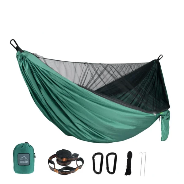 Portable Quick Setup 290*140cm Travel Outdoor Camping Hammock Hanging Sleeping Swing Bed with Mosquito Net - Image 2