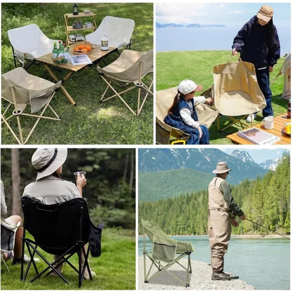 Beach Foldable Chair For Fishing Garden Outdoor Camping Chair Folding Angle Adjustment Relax Chair Portable Leisure Lounge - Image 4