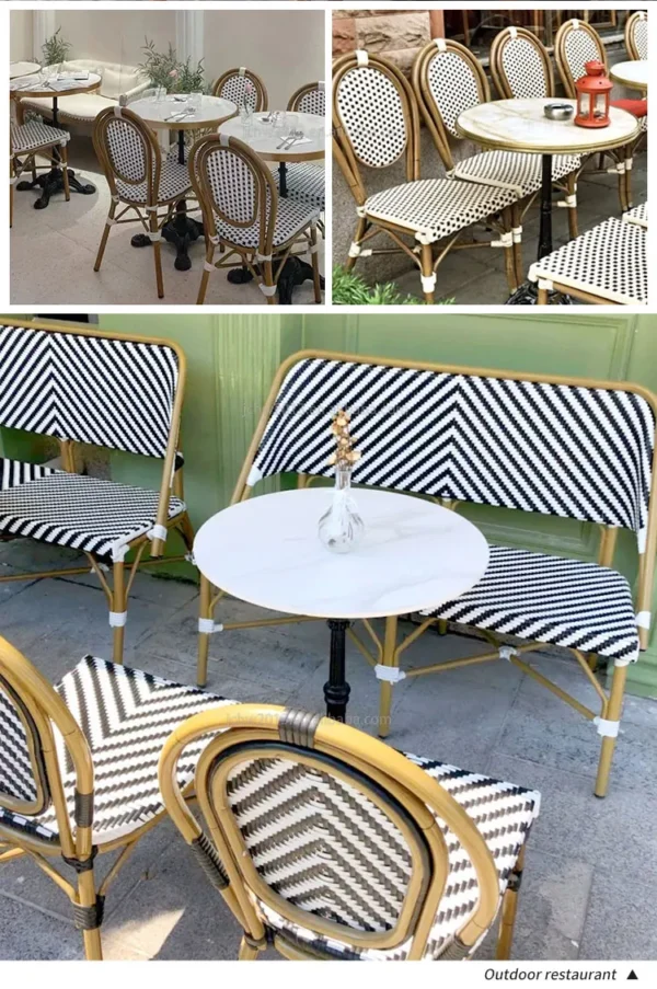 Juecheng Coffee Rattan Chair Outdoor Furniture Patio Wicker Rattan Garden Table and Chairs Set - Image 5