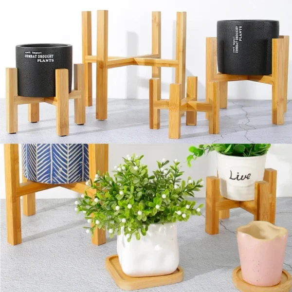 Four-legged Wood Flower Pot Holder Plant and Succulent Flower Pot Base Display Stand Home Garden Patio Decoration Shelf Furnitur - Image 6