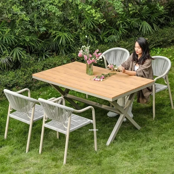 Nordic Garden Furniture Sets Hotel Outdoor Chairs Tables Creative Waterproof Sun Protection Outdoor Patio Furniture Outdoor Set - Image 3