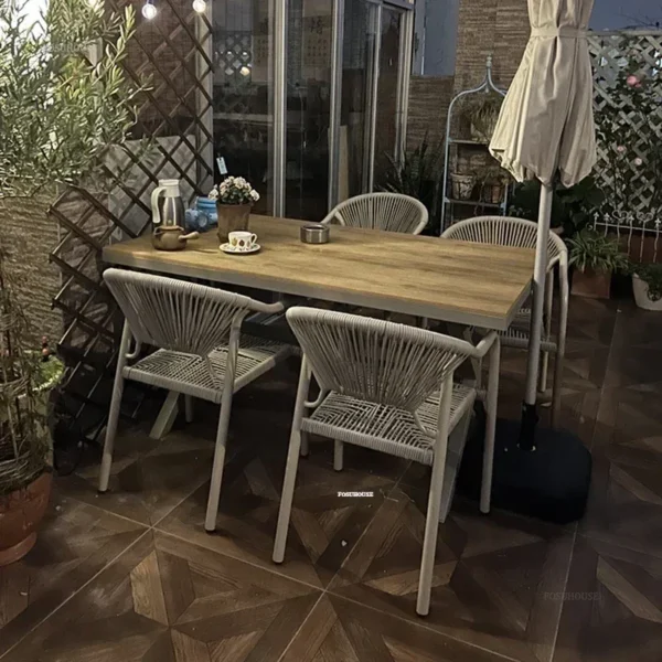 Nordic Garden Furniture Sets Hotel Outdoor Chairs Tables Creative Waterproof Sun Protection Outdoor Patio Furniture Outdoor Set - Image 5