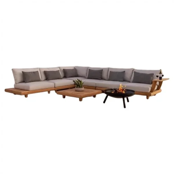 Outdoor all solid wood sofa villa terrace leisure combination teak coffee table outdoor garden courtyard model room furniture - Image 4