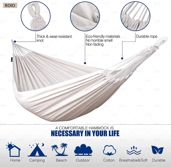 Camping Hammock 1-2 People Travel Beach Portable Rest Hanging Bed Chair Furniture Home Garden Pool Swing Outdoor Hammock 2022 - Image 2