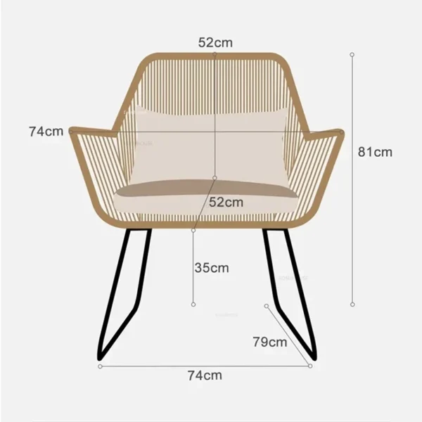 Leisure Rattan Garden Furniture Sets Nordic Table and Chair Three-piece Set Home Outdoor Patio Coffee Table Combination BalconyN - Image 6