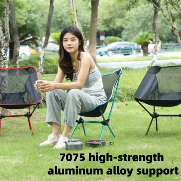 Outdoor Portable Camping Chair Oxford Cloth Folding Lengthen Camping Seat for Fishing BBQ Festival Picnic Beach Ultralight Chair