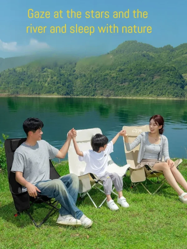 Outdoor Moon Chair High Backrest Ultra Light Folding Chair Portable Camping Beach Lounge Chair Camping Equipment Accessories - Image 2
