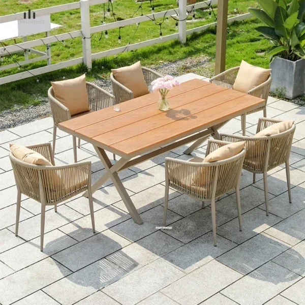 Nordic Garden Furniture Sets Hotel Outdoor Chairs Tables Creative Waterproof Sun Protection Outdoor Patio Furniture Outdoor Set