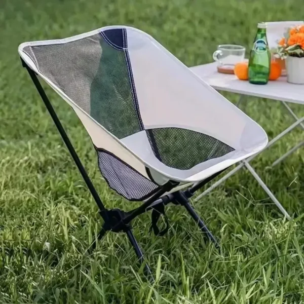 Portable Folding Chair Outdoor Camping Picnics Chairs with Breathable Mesh Backrest Lightweight High Load-bearing Picnic Chair - Image 3