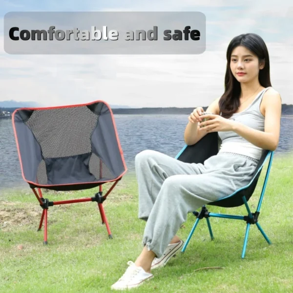 Outdoor Portable Camping Chair Oxford Cloth Folding Lengthen Camping Seat for Fishing BBQ Festival Picnic Beach Ultralight Chair - Image 5
